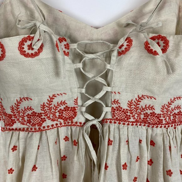 Anthropologie Lithe Linen Sandalwood Blouse Beige - Picture 9 of 11